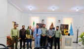 تجلیل از خدمات دستگاه قضایی در دیدار رئیس اداره منابع طبیعی بندرخمیر با رئیس دادگستری