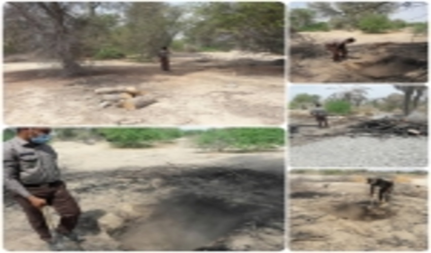 شناسایی و انهدام سه  باب کوره ذغال غیرمجاز در مناطق حسنلنگی ، چاه خرگ و زمین سنگ شهرستان بندرعباس