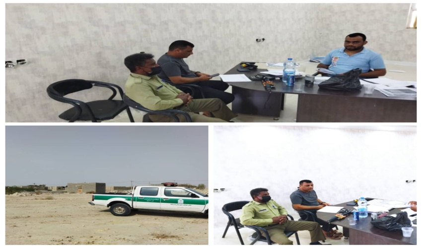 نشست یگان حفاظت اداره منابع طبیعی و آبخیزداری شهرستان بندرلنگه با دهیار روستای گنایی 