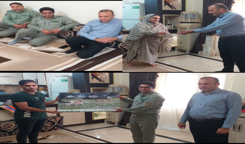 دیدار معاون اداره منابع طبیعی وآبخیزداری شهرستان بندرلنگه با خانواده شهدا