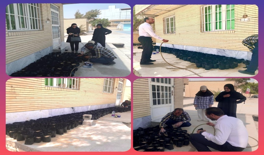 کاشت بذر در نهالستان دانش آموزی قشم